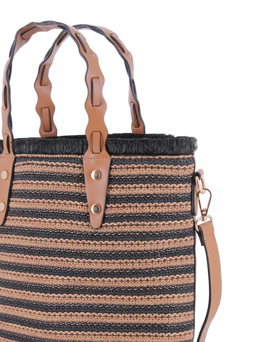 Bolso Blogger Selva color negro con camel