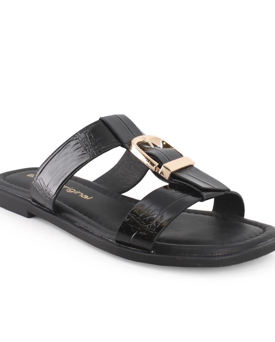 Sandalias planas Blogger Flavia Negro Mujer