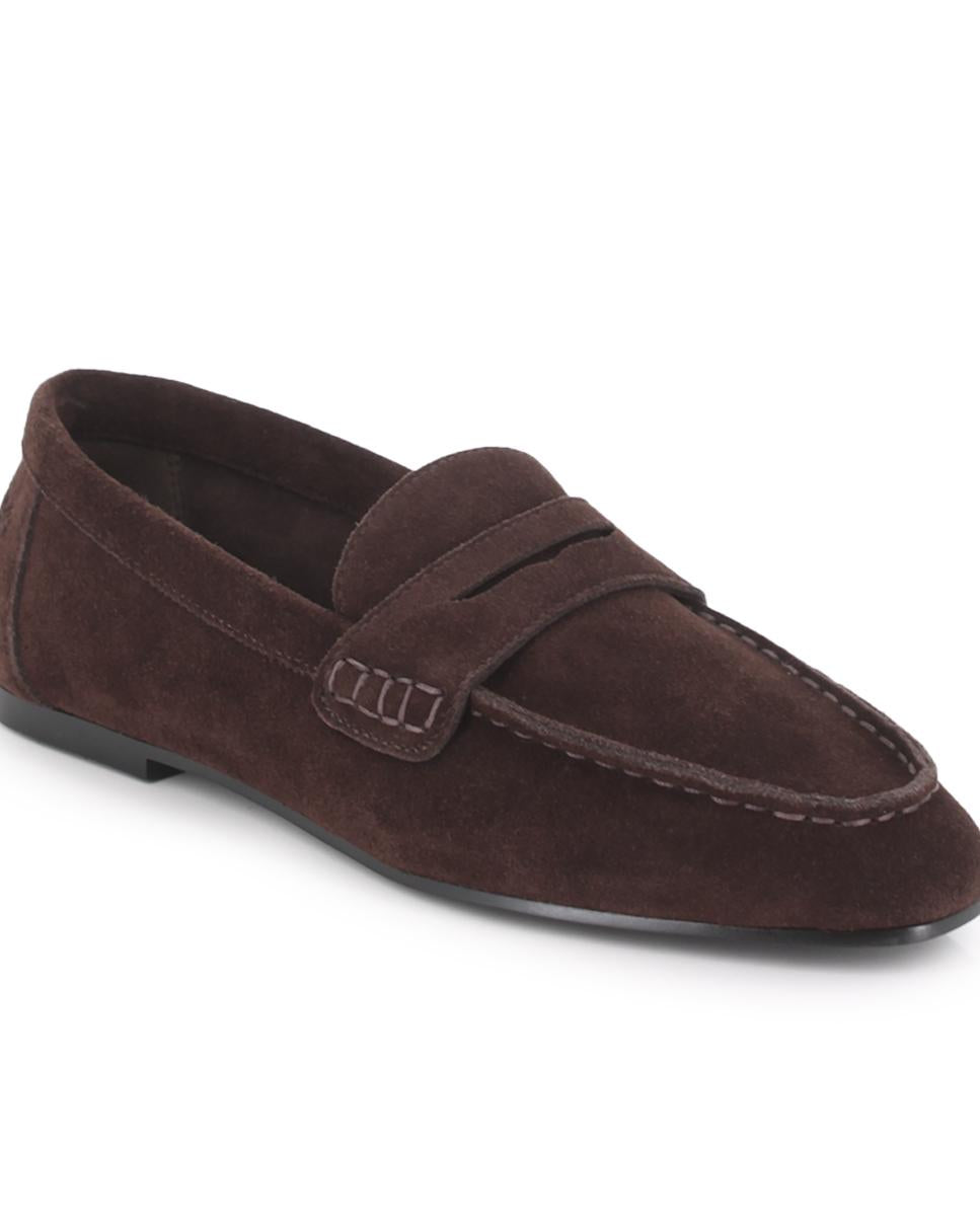 Mocasines de Piel de Serraje Blogger Nael Marrón Mujer