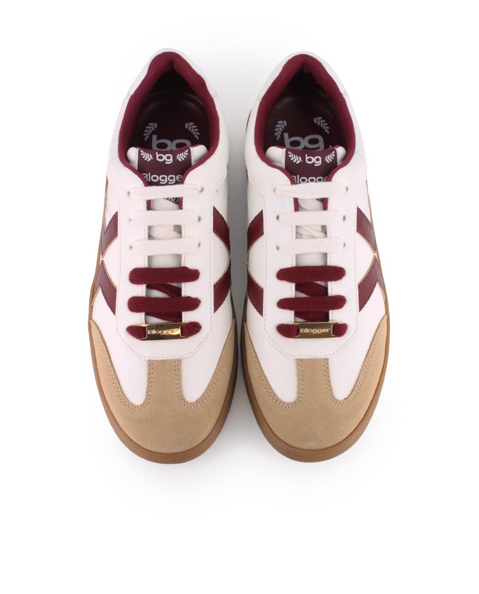 Zapatillas de Piel Blogger Nakira 03 Blanco Mujer
