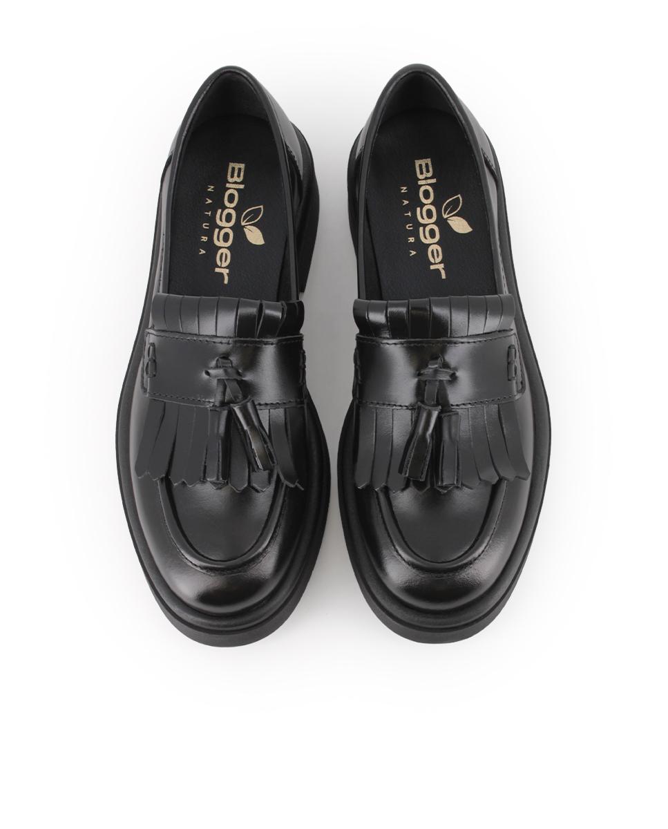 Mocasines de Piel Blogger Sophia Negro Mujer