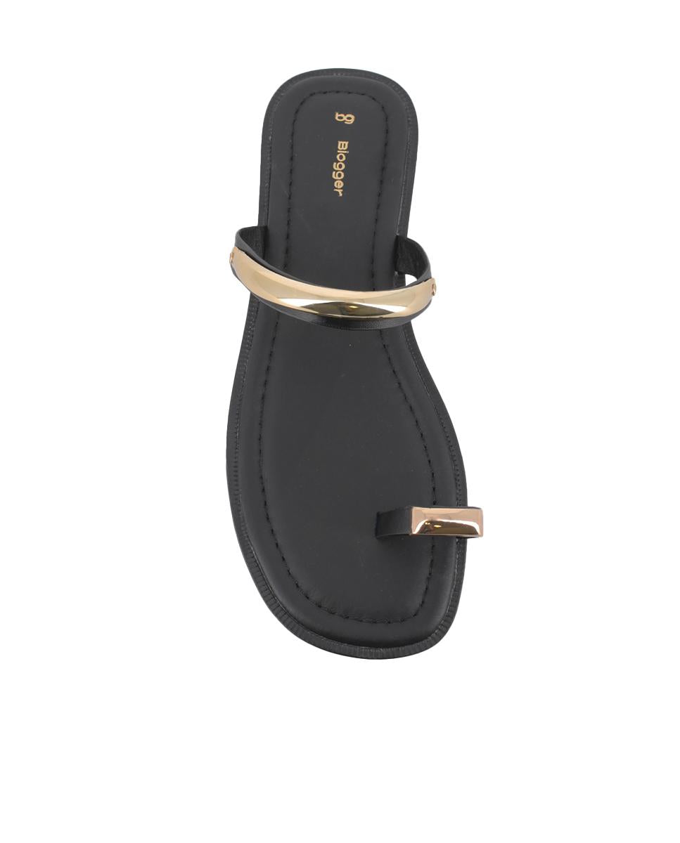 Sandalias planas Blogger Priya Negro Mujer