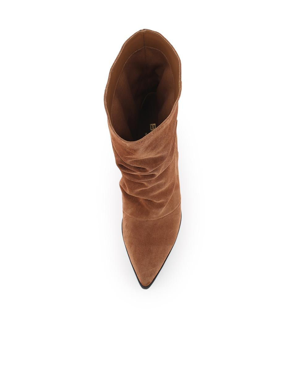 Botines de Piel Blogger Tacón Alani Camel Mujer