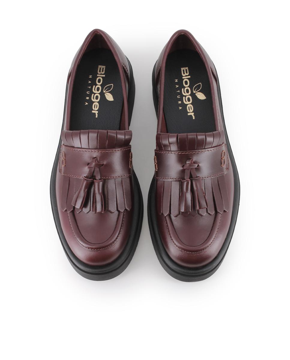 Mocasines de Piel Blogger Sophia Burdeos Mujer