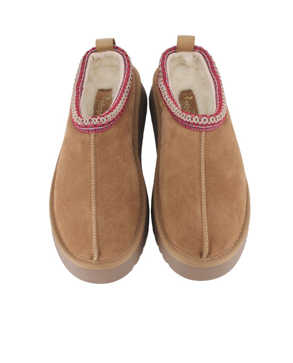 Zuecos de Piel Blogger Crafton Camel Mujer