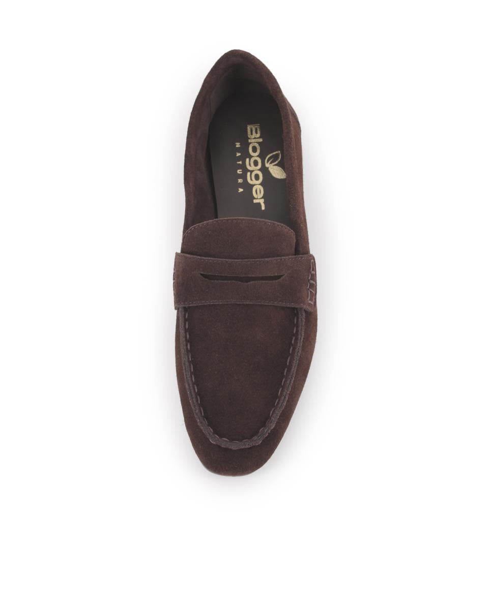 Mocasines de Piel de Serraje Blogger Nael Marrón Mujer