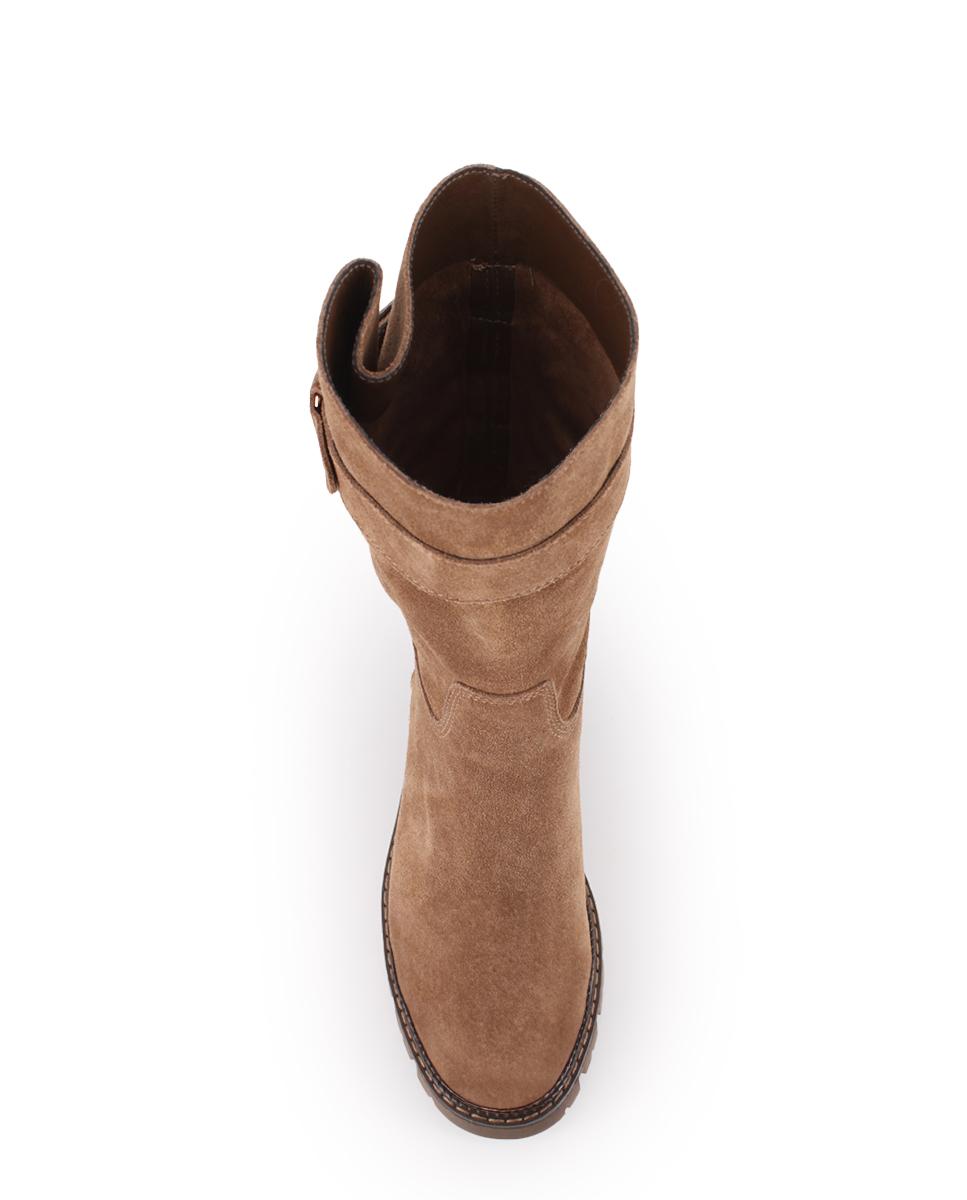 Botas de Piel Blogger Army Camel Mujer