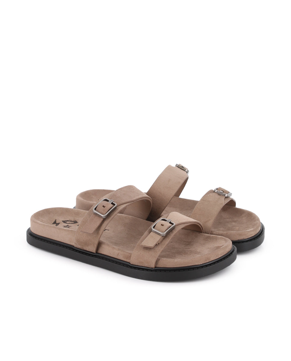 Sandalias planas Blogger Virtuo para mujer color beige