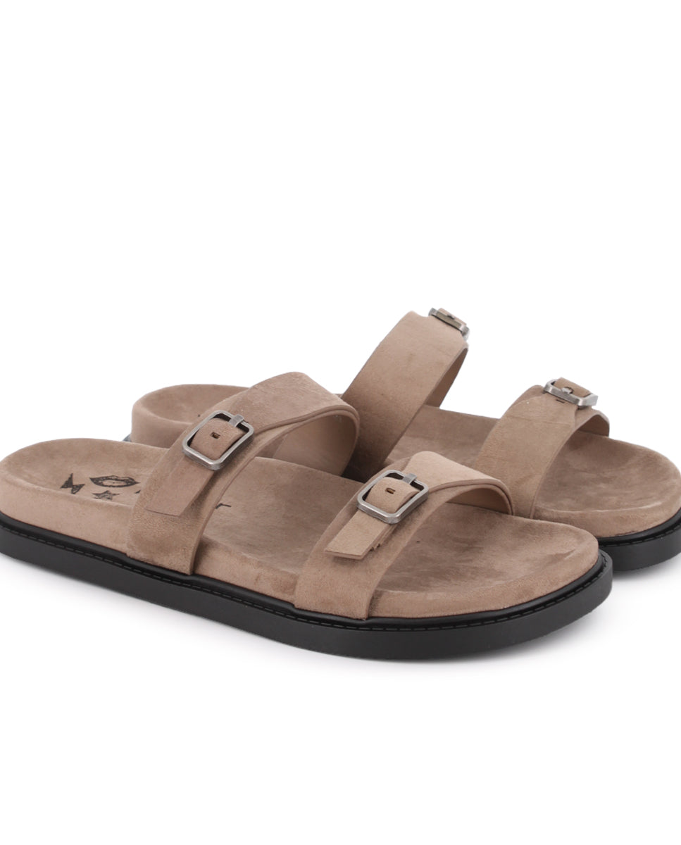 Sandalias planas Blogger Virtuo para mujer color beige
