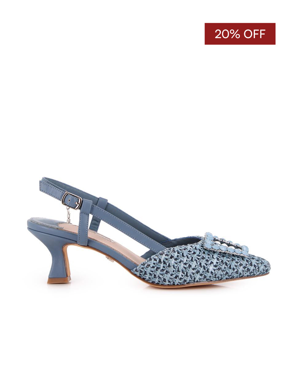 Zapatos de Tacón Destalonado Blogger Savannah Azul Mujer