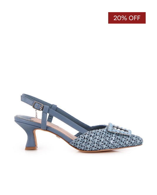Zapatos de Tacón Destalonado Blogger Savannah Azul Mujer