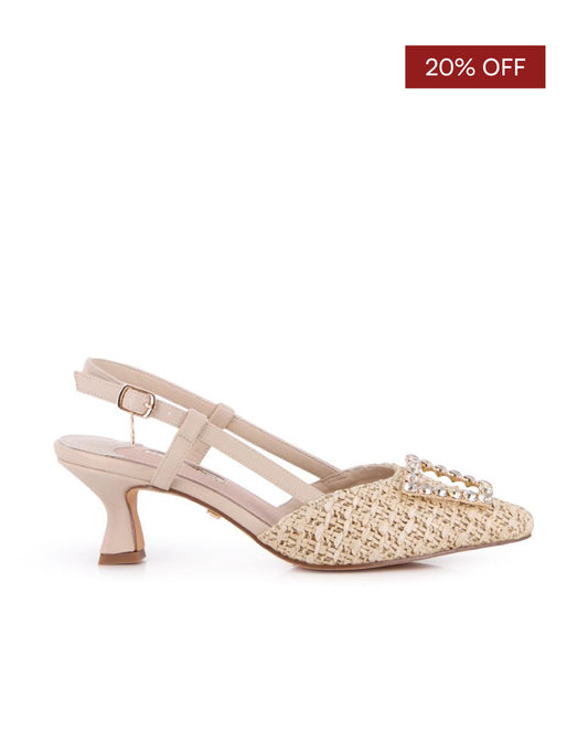 Zapatos de Tacón Destalonado Blogger Savannah Beige Mujer