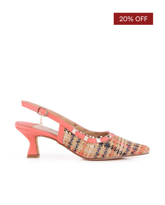 Zapatos de Tacón Destalonado Blogger Autumm Salmón Mujer