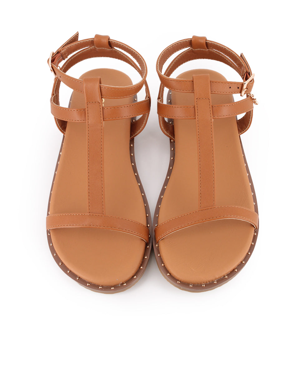 Sandalias Planas Blogger Cleo Camel Mujer