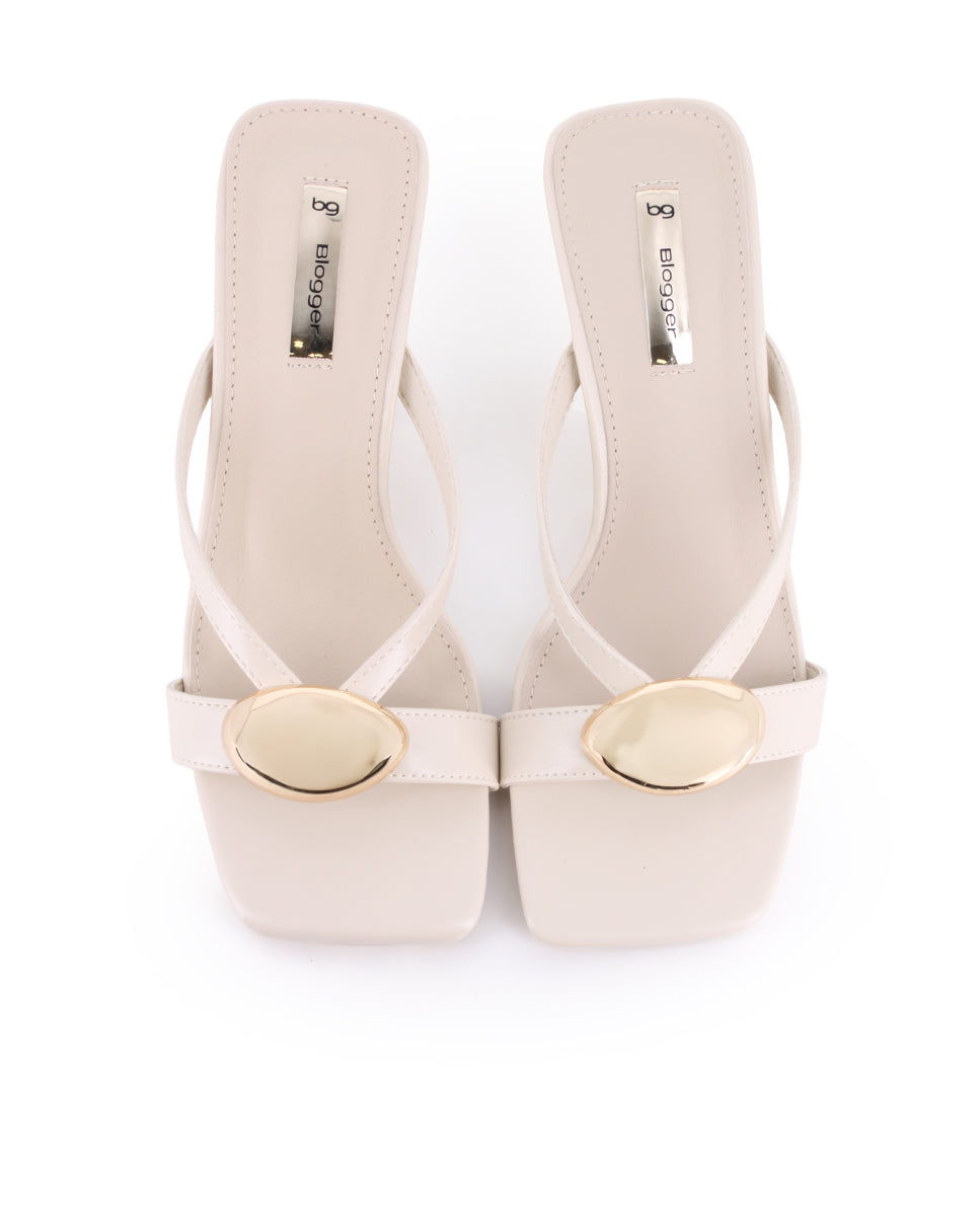 Sandalias de tacón Blogger Vesta Beige Mujer