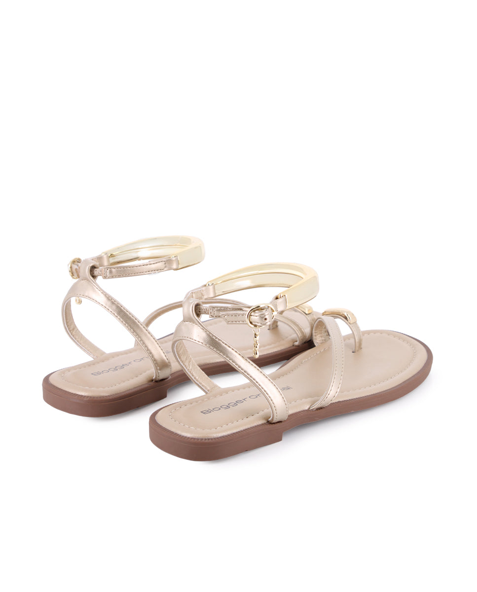 Sandalias planas Blogger Alash Doradas para Mujer