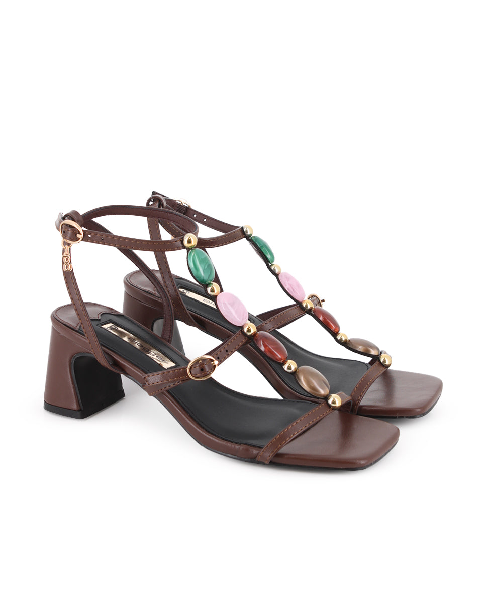 Sandalias de tacón Blogger Ceres Marrón Mujer