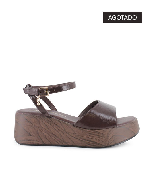 Sandalias de plataforma Blogger Saura Marrón Mujer