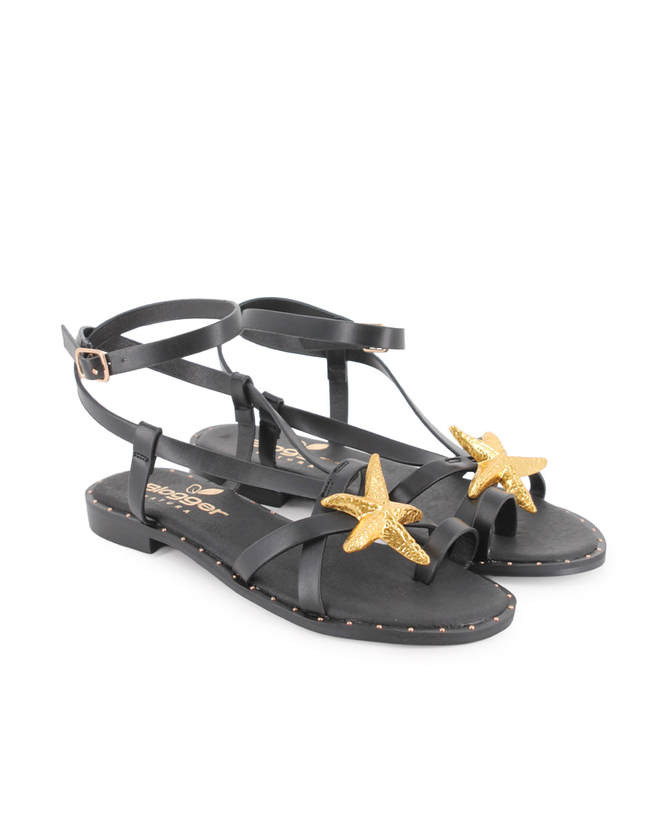 Sandalias Planas Blogger Bluma Negro Mujer