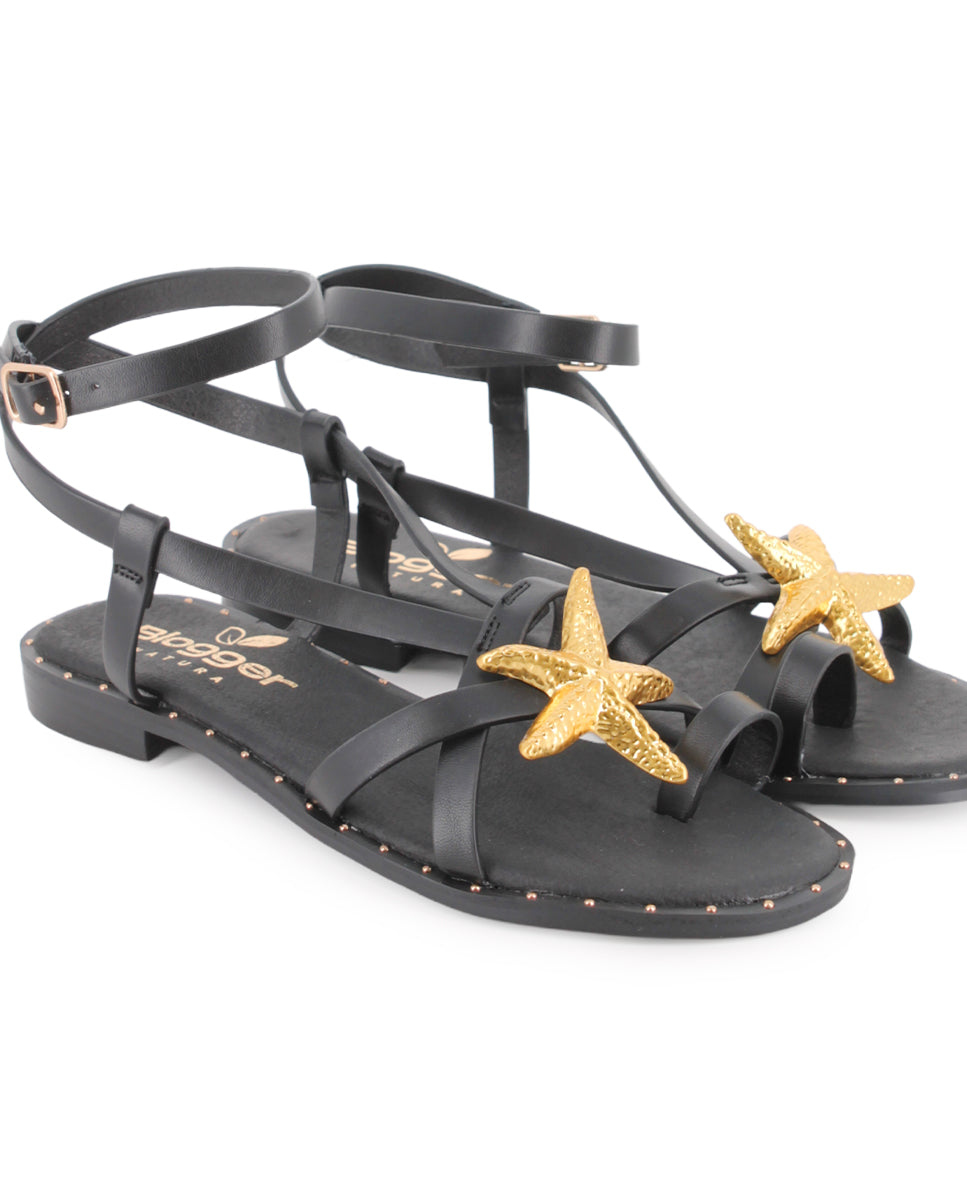 Sandalias Planas Blogger Bluma Negro Mujer
