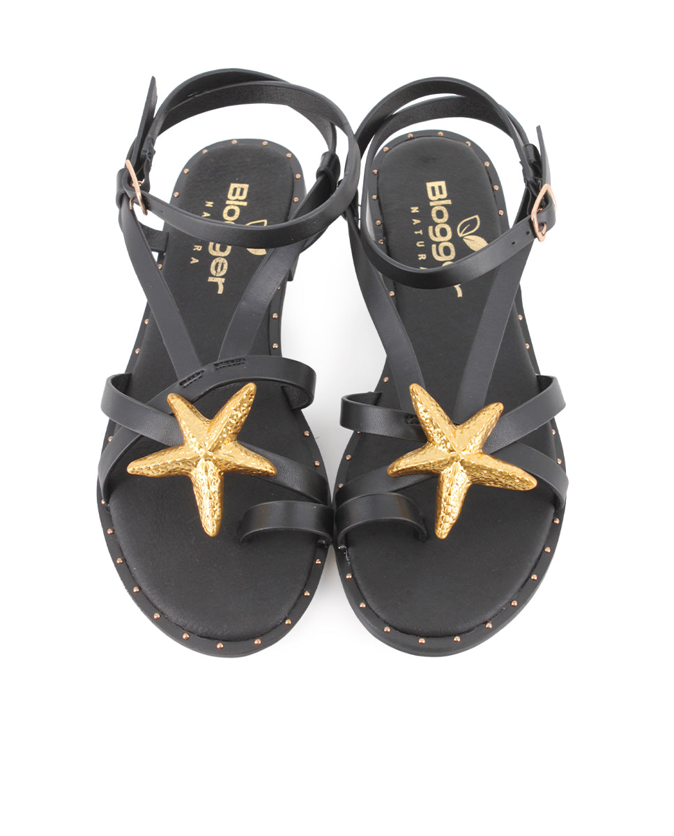 Sandalias Planas Blogger Bluma Negro Mujer