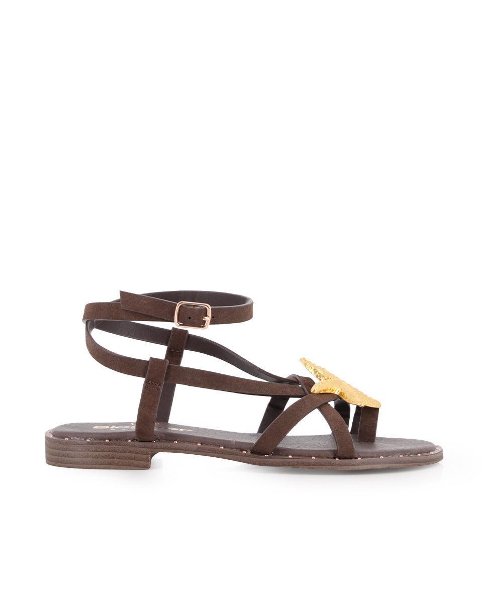 Sandalias Planas Blogger Bluma Marrón Mujer