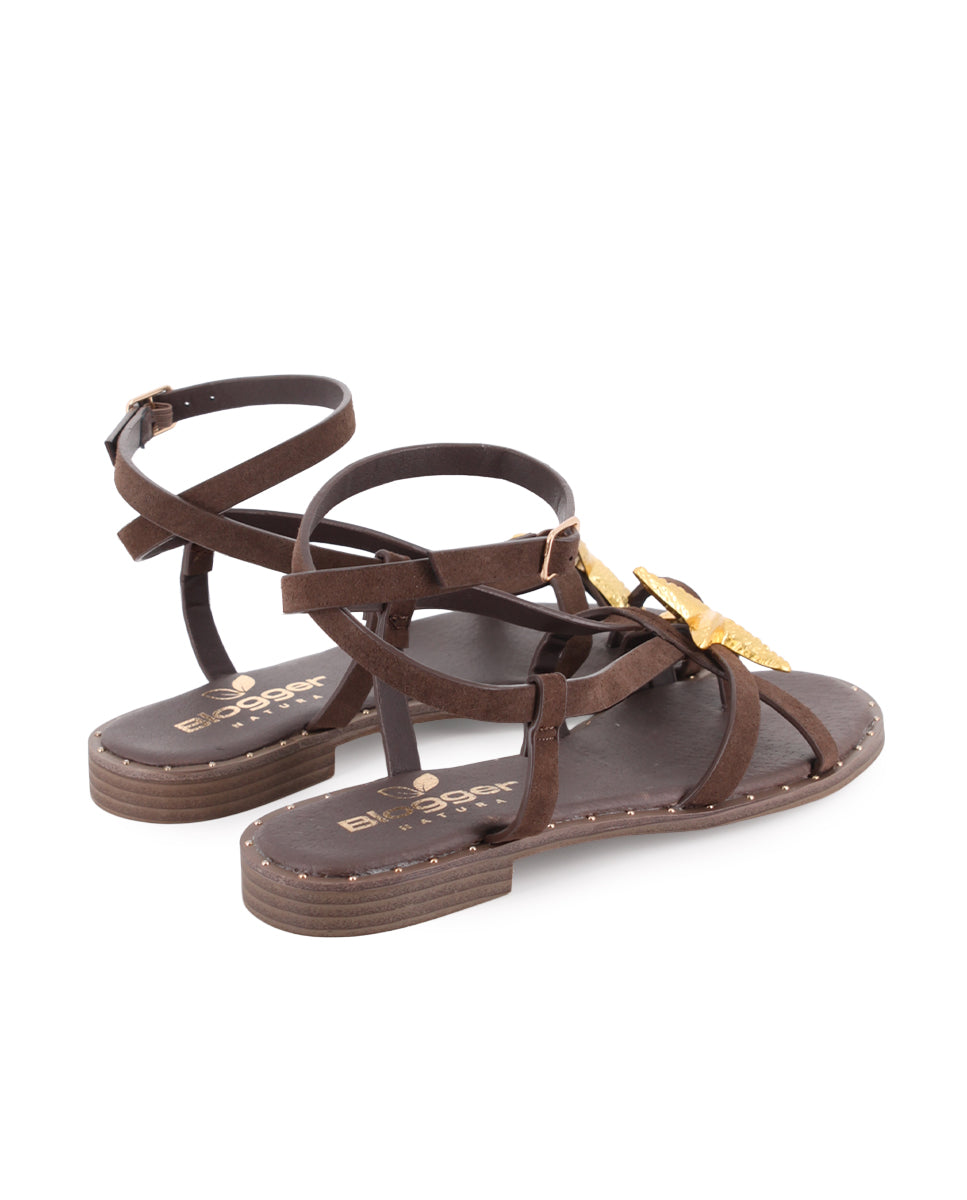 Sandalias Planas Blogger Bluma Marrón Mujer