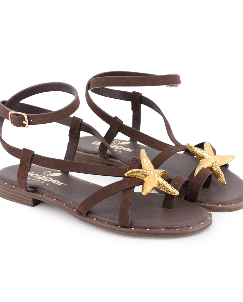 Sandalias Planas Blogger Bluma Marrón Mujer