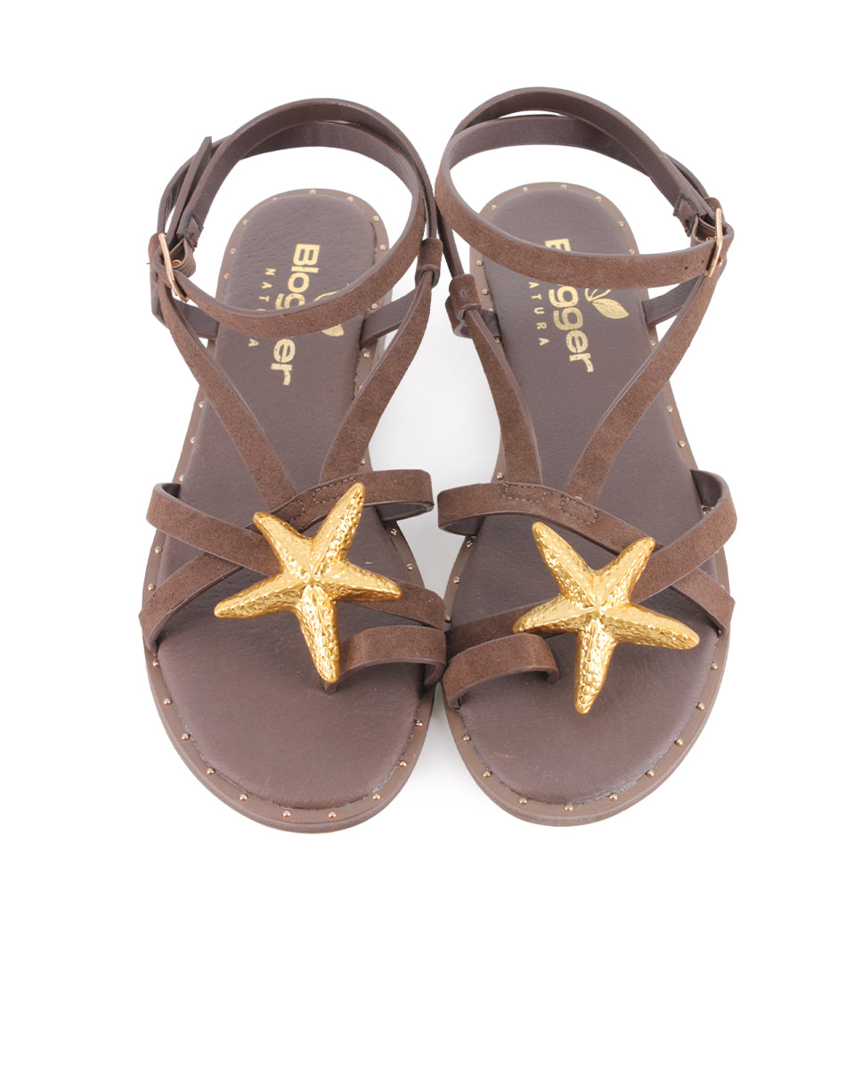 Sandalias Planas Blogger Bluma Marrón Mujer