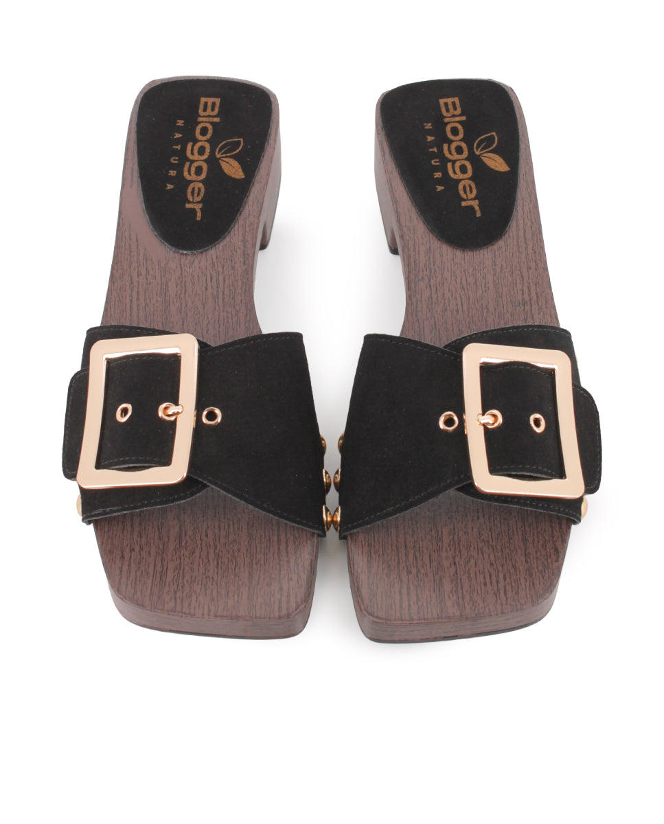 Sandalias de Tacón Blogger Lady Negro Mujer