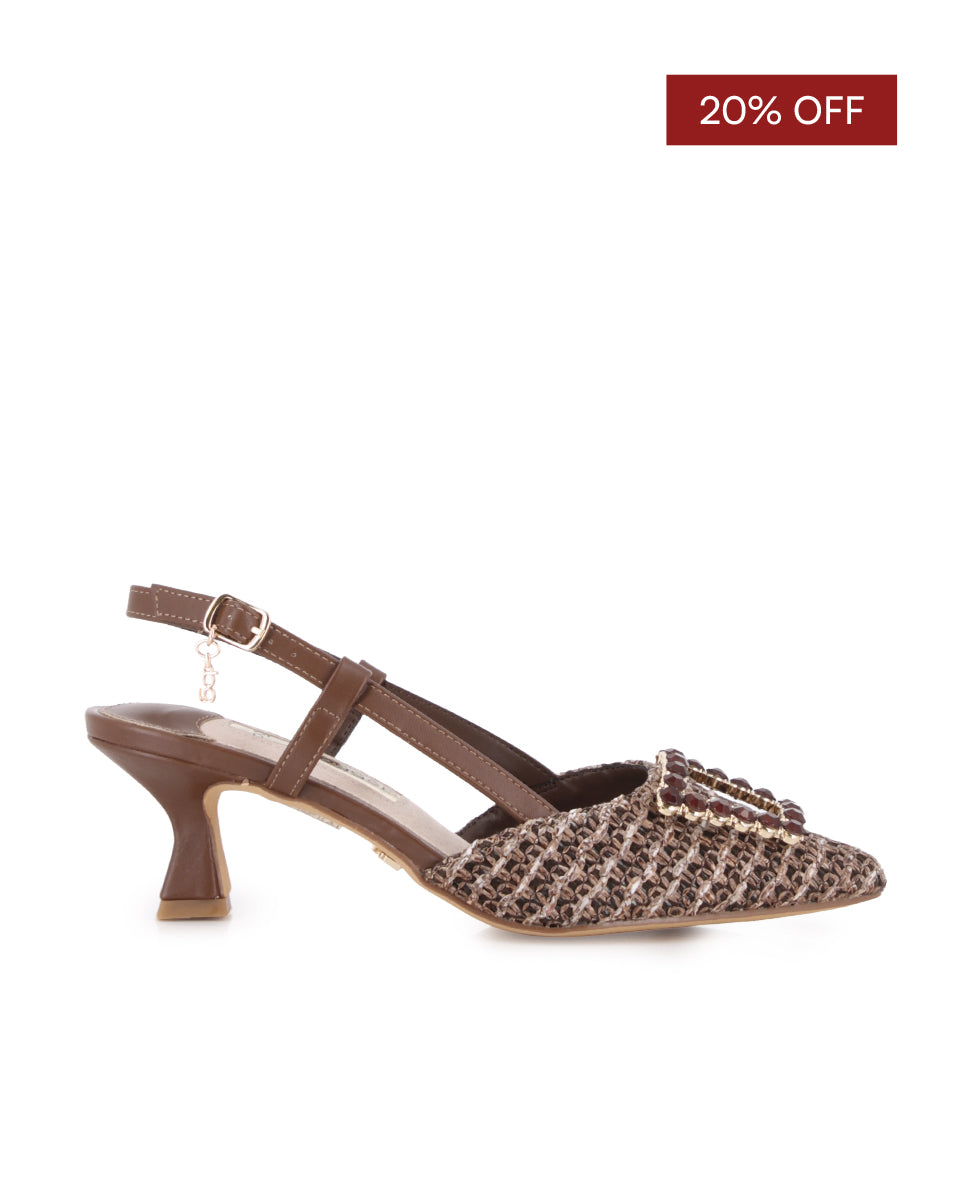 Zapatos de Tacón Destalonado Blogger Savannah Marrón Mujer