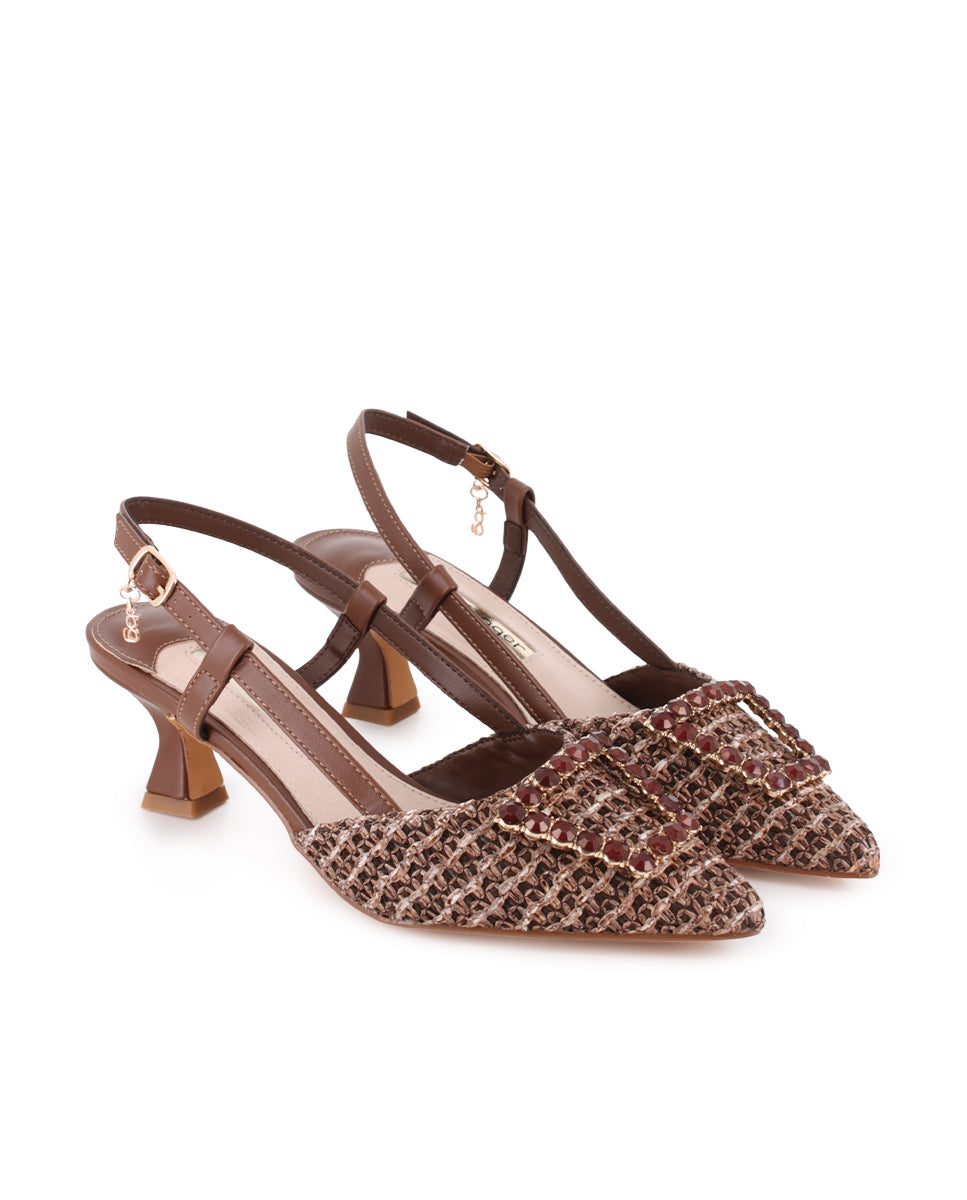 Zapatos de Tacón Destalonado Blogger Savannah Marrón Mujer