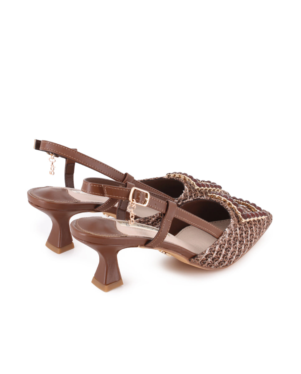 Zapatos de Tacón Destalonado Blogger Savannah Marrón Mujer