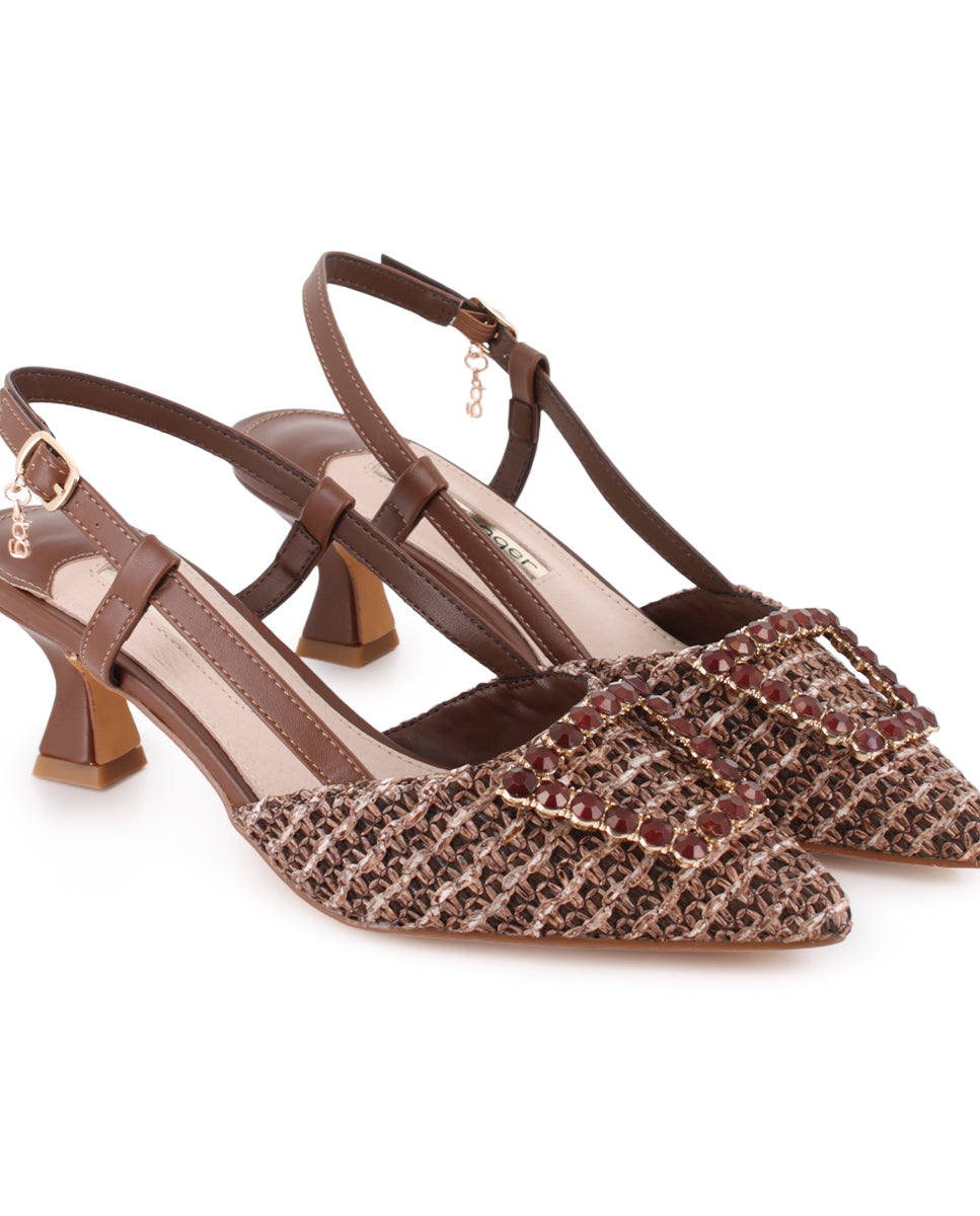 Zapatos de Tacón Destalonado Blogger Savannah Marrón Mujer