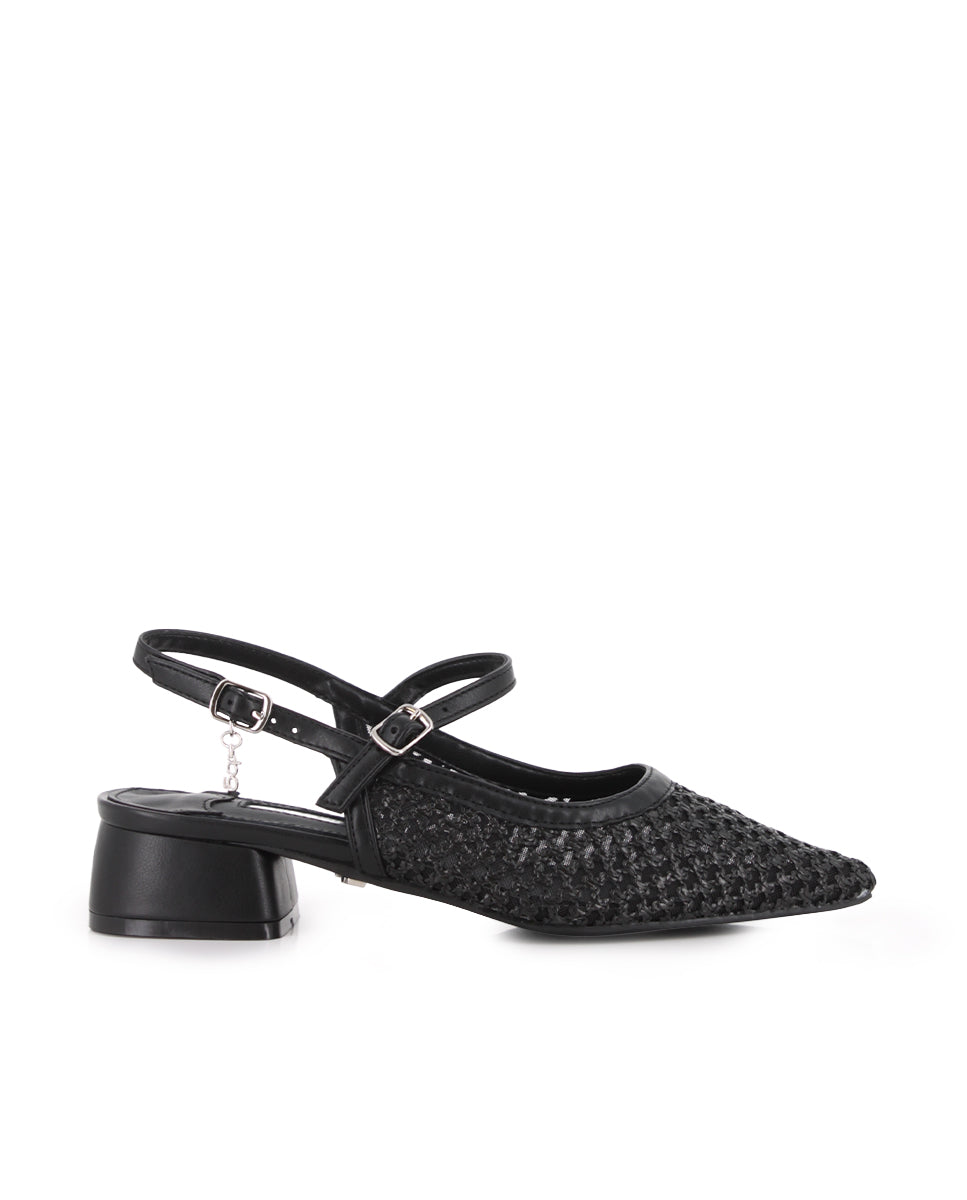 Zapatos de Tacón Destalonado Blogger Brokling Negro Mujer