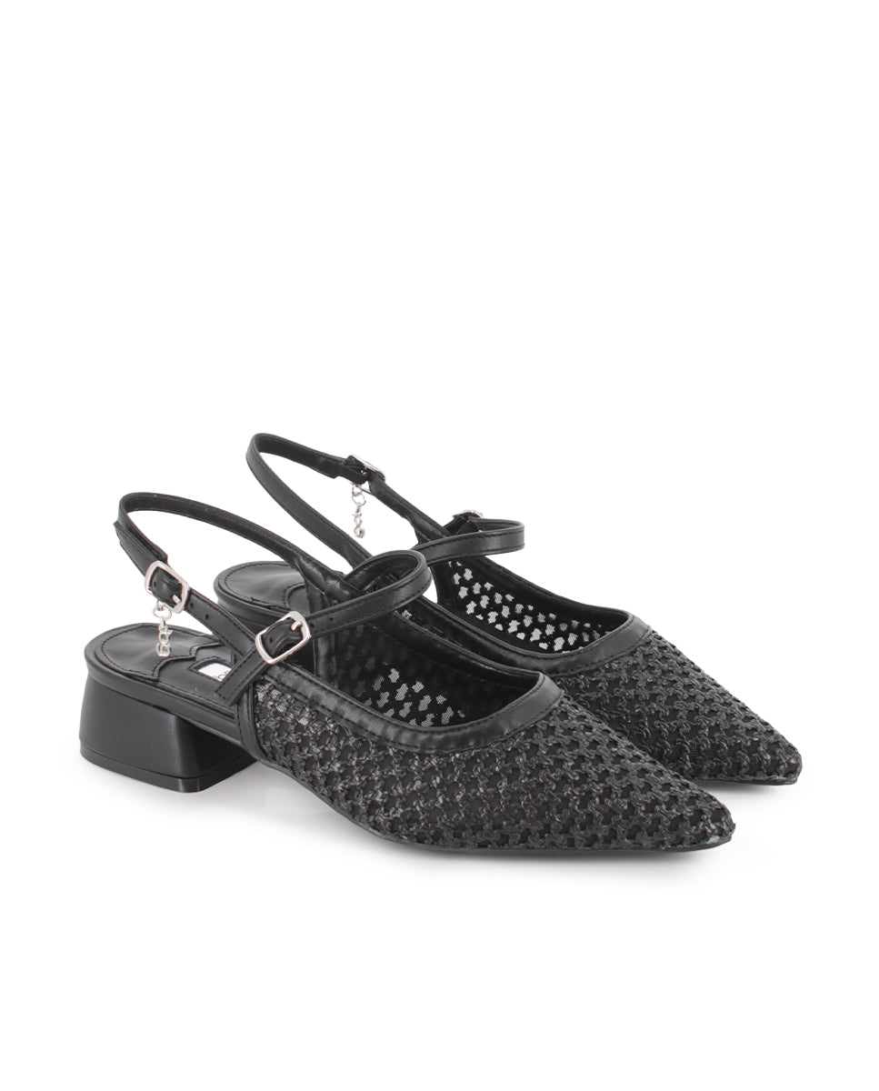 Zapatos de Tacón Destalonado Blogger Brokling Negro Mujer