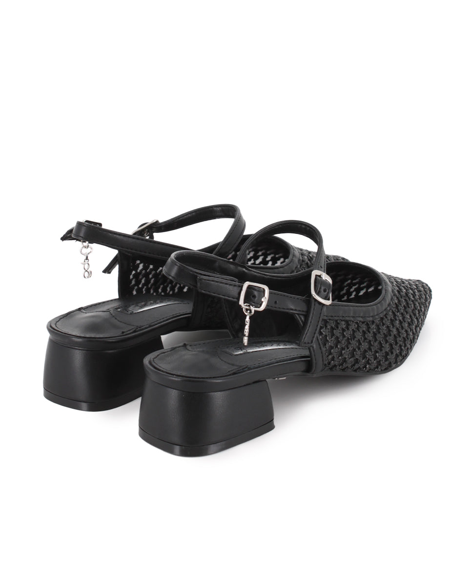 Zapatos de Tacón Destalonado Blogger Brokling Negro Mujer
