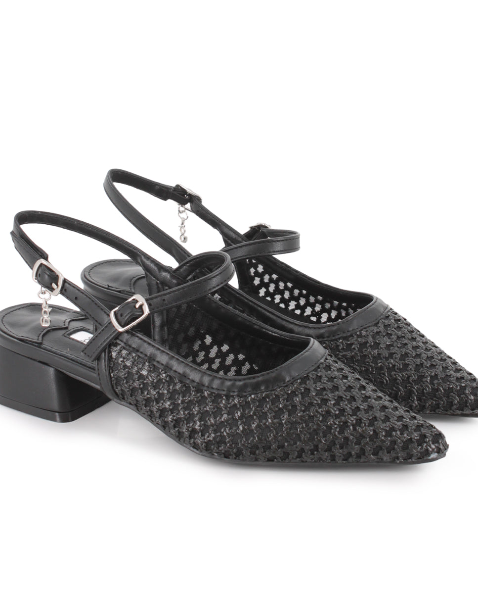 Zapatos de Tacón Destalonado Blogger Brokling Negro Mujer