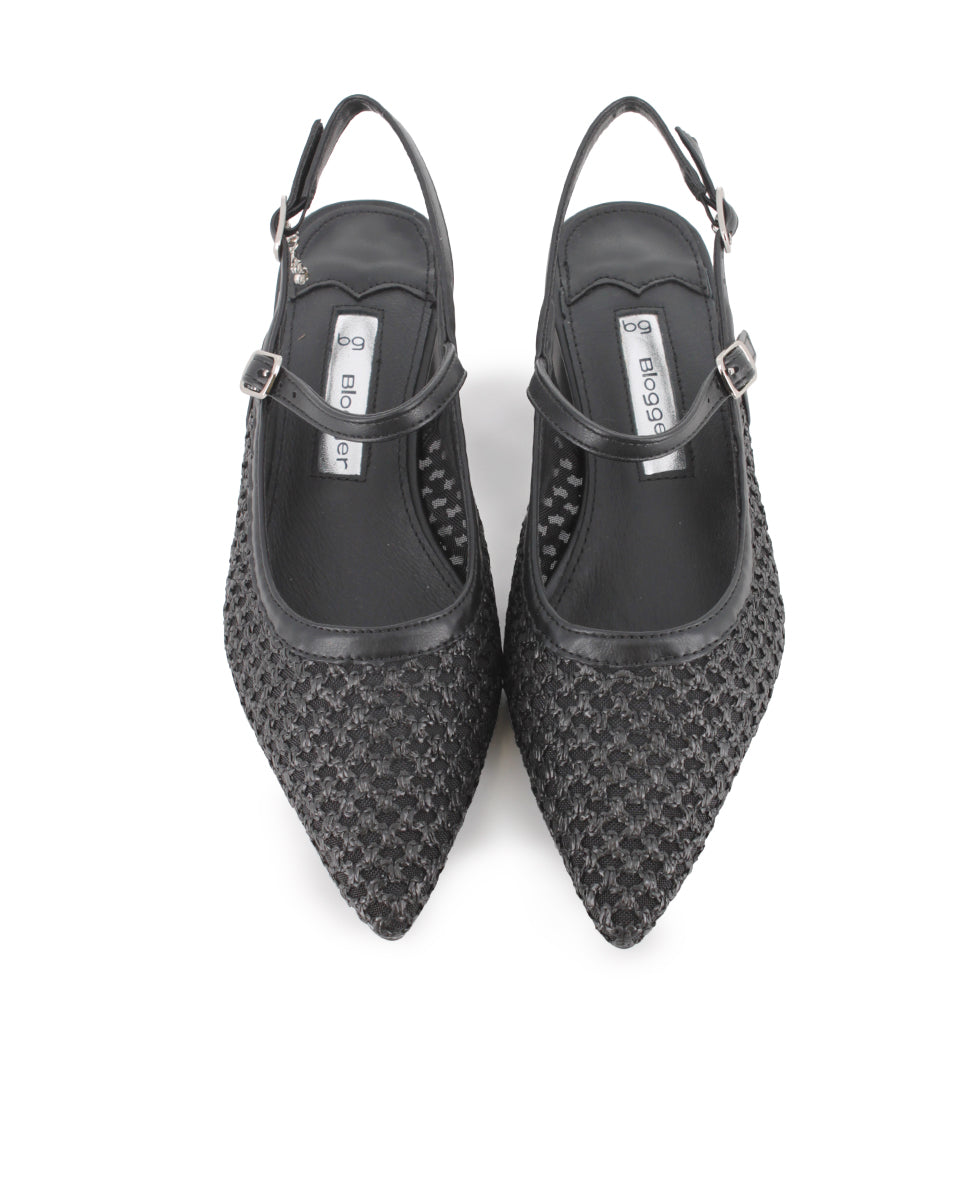 Zapatos de Tacón Destalonado Blogger Brokling Negro Mujer