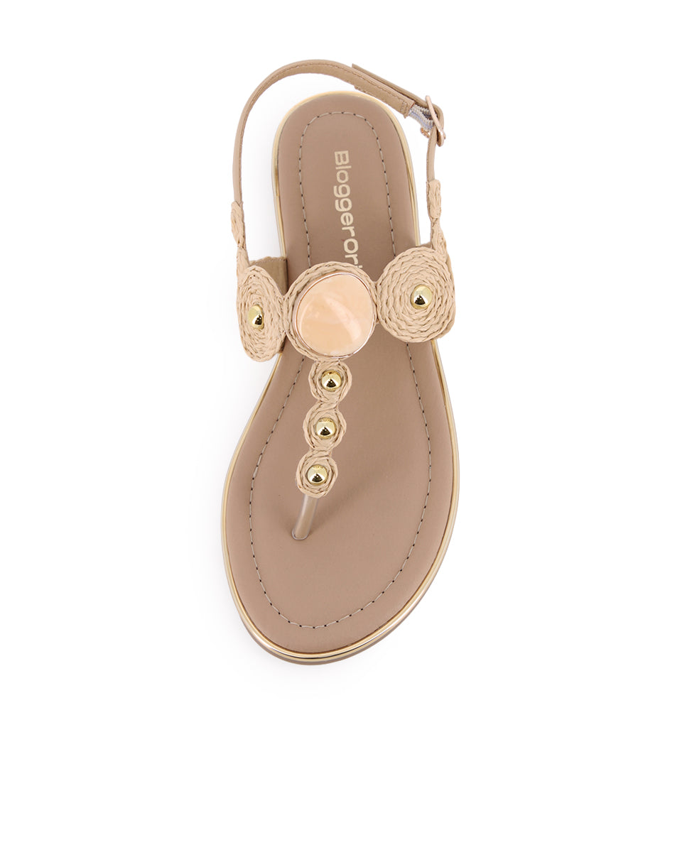 Sandalias Blogger Zenda Beige Mujer
