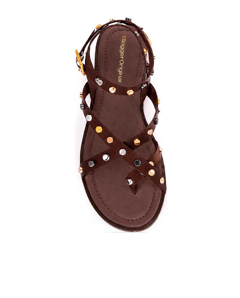 Sandalias Blogger Valencia Marrón Mujer