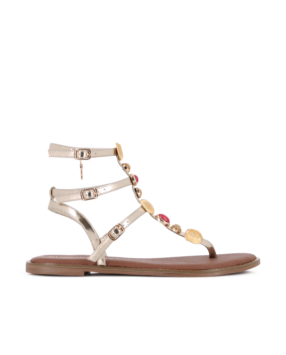 Sandalias Blogger Siena Dorado Mujer