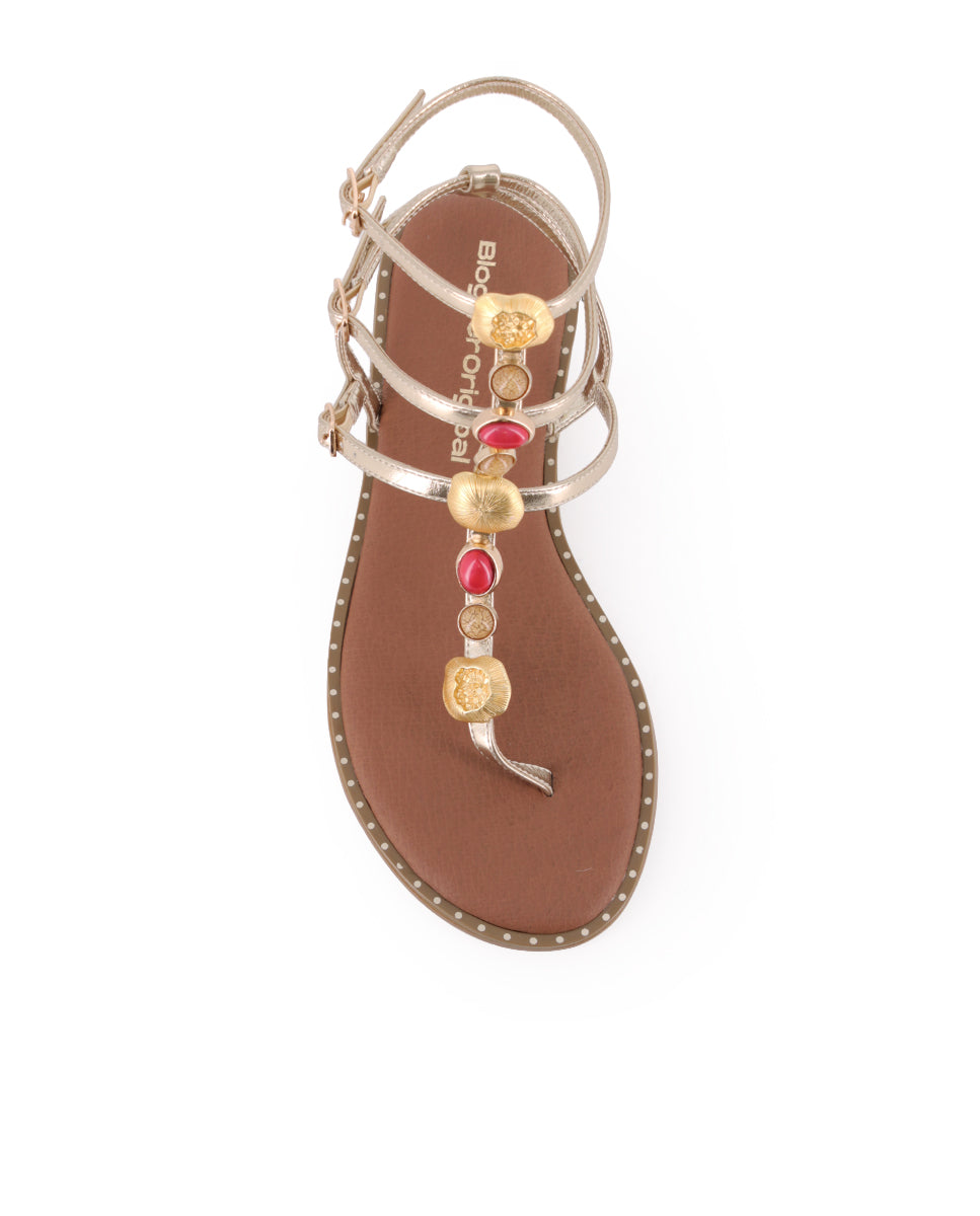 Sandalias Blogger Siena Dorado Mujer